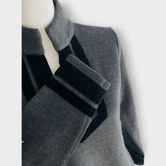 Soft Surroundings Runaway Pullover Sweater Tunic Grey Knit Velvet V Neck Size M - Picture 3 of 8